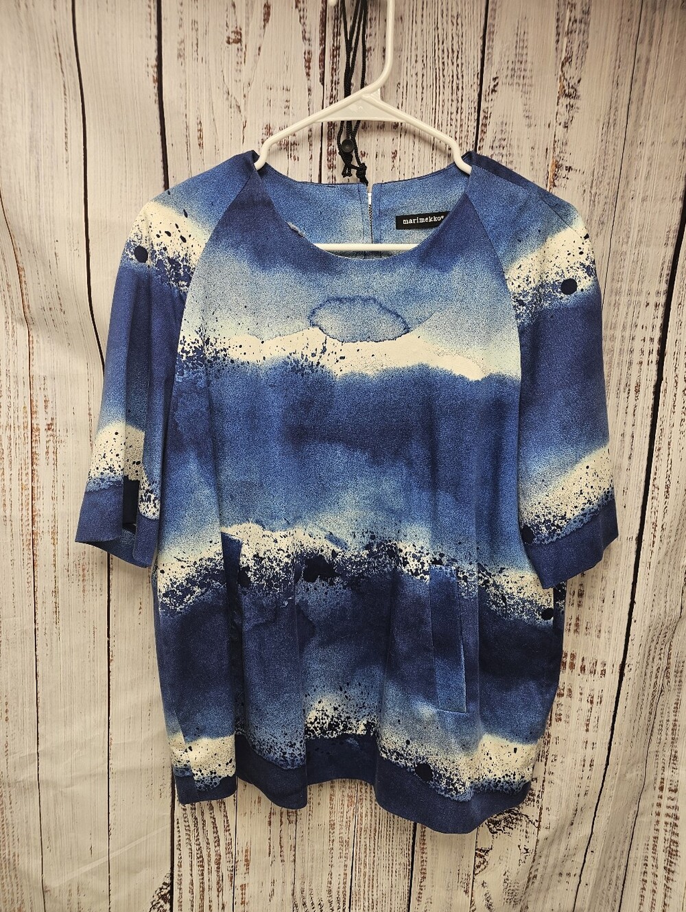 Marimekko Blue Wave Print Women's Top
